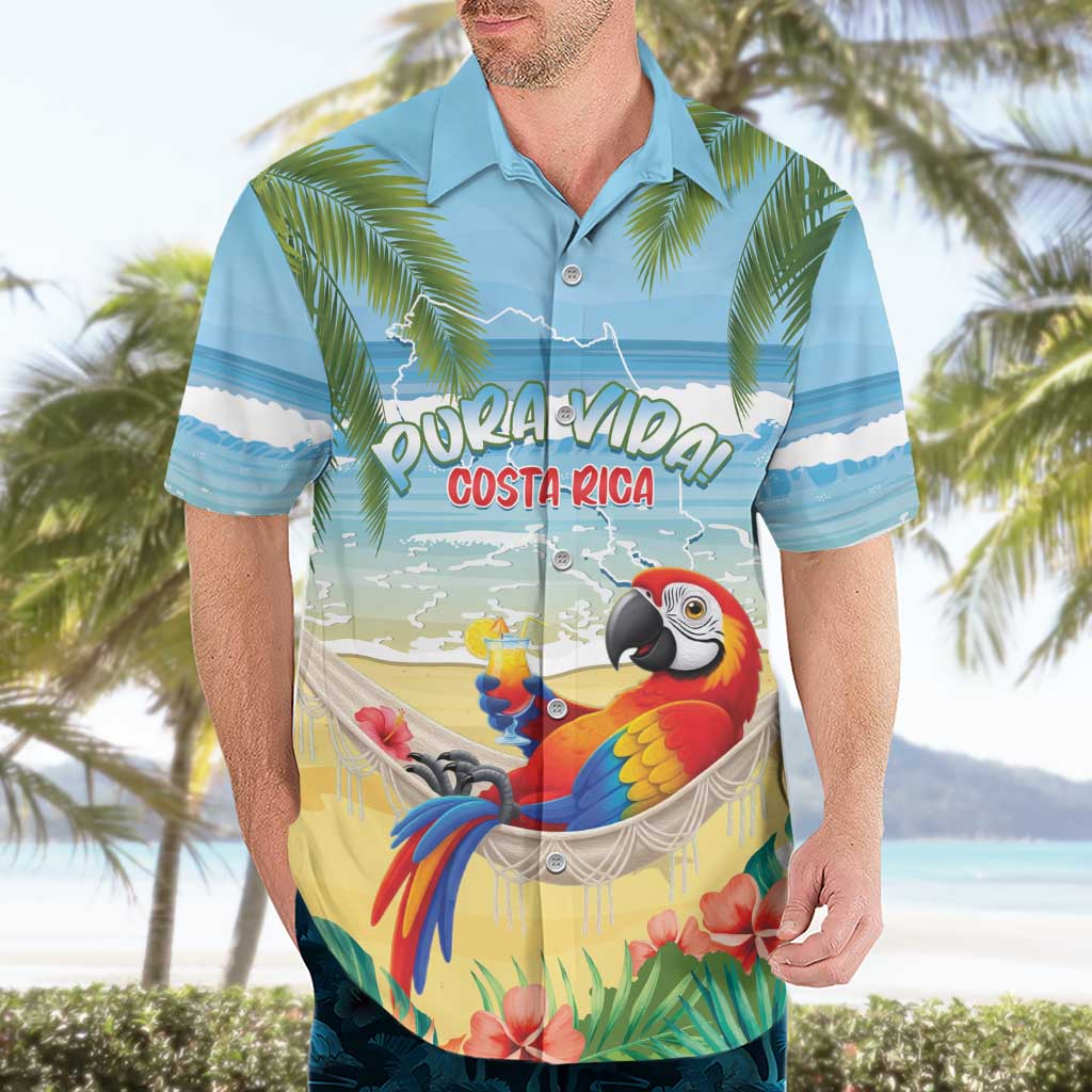 Pura Vida Costa Rica Hawaiian Shirt Chilling Scarlet Macaw Tropical Vibes - Wonder Print Shop