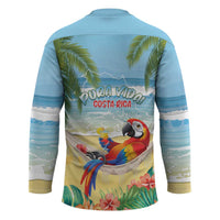 Pura Vida Costa Rica Hockey Jersey Chilling Scarlet Macaw Tropical Vibes - Wonder Print Shop