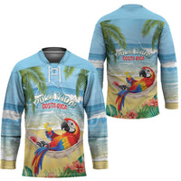 Pura Vida Costa Rica Hockey Jersey Chilling Scarlet Macaw Tropical Vibes - Wonder Print Shop
