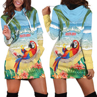 Pura Vida Costa Rica Hoodie Dress Chilling Scarlet Macaw Tropical Vibes - Wonder Print Shop