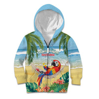 Pura Vida Costa Rica Kid Hoodie Chilling Scarlet Macaw Tropical Vibes - Wonder Print Shop