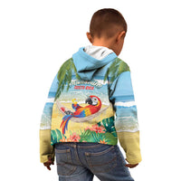 Pura Vida Costa Rica Kid Hoodie Chilling Scarlet Macaw Tropical Vibes - Wonder Print Shop