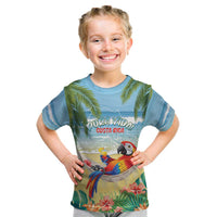 Pura Vida Costa Rica Kid T Shirt Chilling Scarlet Macaw Tropical Vibes - Wonder Print Shop