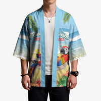 Pura Vida Costa Rica Kimono Chilling Scarlet Macaw Tropical Vibes - Wonder Print Shop
