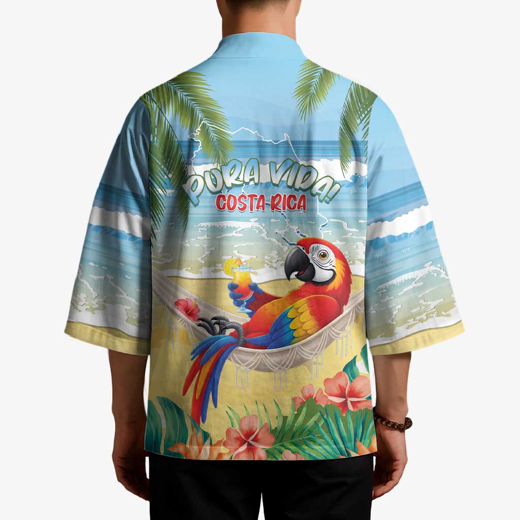Pura Vida Costa Rica Kimono Chilling Scarlet Macaw Tropical Vibes - Wonder Print Shop