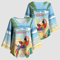 Pura Vida Costa Rica Kimono Sleeve Blouse Chilling Scarlet Macaw Tropical Vibes - Wonder Print Shop
