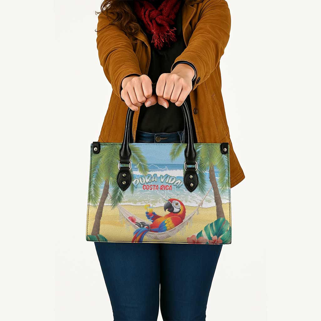 Pura Vida Costa Rica Leather Bag Chilling Scarlet Macaw Tropical Vibes - Wonder Print Shop