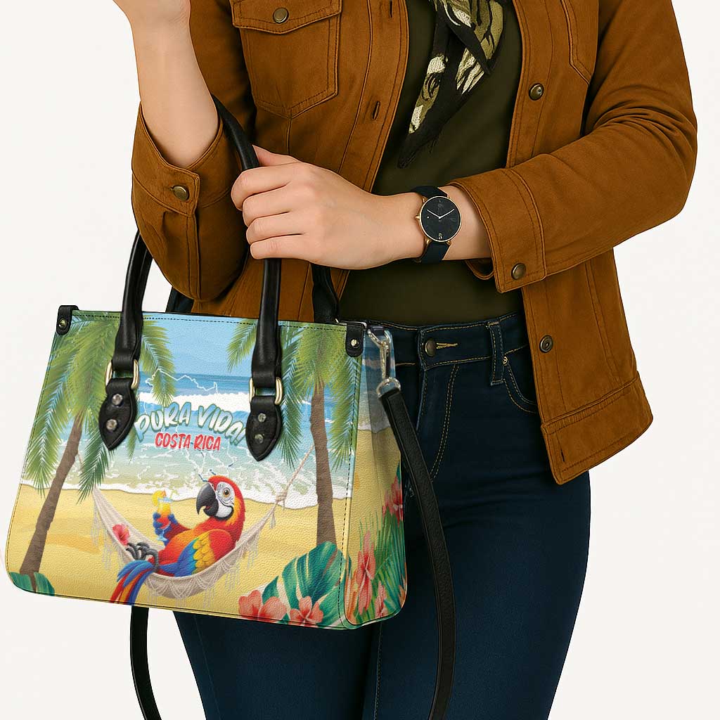 Pura Vida Costa Rica Leather Bag Chilling Scarlet Macaw Tropical Vibes - Wonder Print Shop