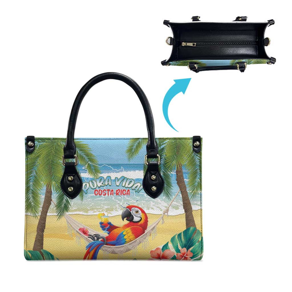 Pura Vida Costa Rica Leather Bag Chilling Scarlet Macaw Tropical Vibes - Wonder Print Shop