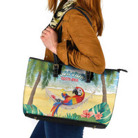 Pura Vida Costa Rica Leather Tote Bag Chilling Scarlet Macaw Tropical Vibes - Wonder Print Shop