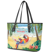 Pura Vida Costa Rica Leather Tote Bag Chilling Scarlet Macaw Tropical Vibes - Wonder Print Shop