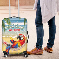 Pura Vida Costa Rica Luggage Cover Chilling Scarlet Macaw Tropical Vibes - Wonder Print Shop
