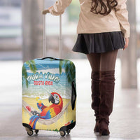Pura Vida Costa Rica Luggage Cover Chilling Scarlet Macaw Tropical Vibes - Wonder Print Shop