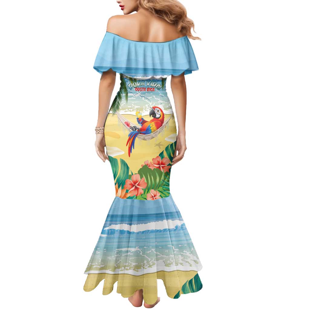 Pura Vida Costa Rica Mermaid Dress Chilling Scarlet Macaw Tropical Vibes - Wonder Print Shop