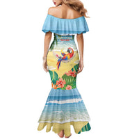 Pura Vida Costa Rica Mermaid Dress Chilling Scarlet Macaw Tropical Vibes - Wonder Print Shop