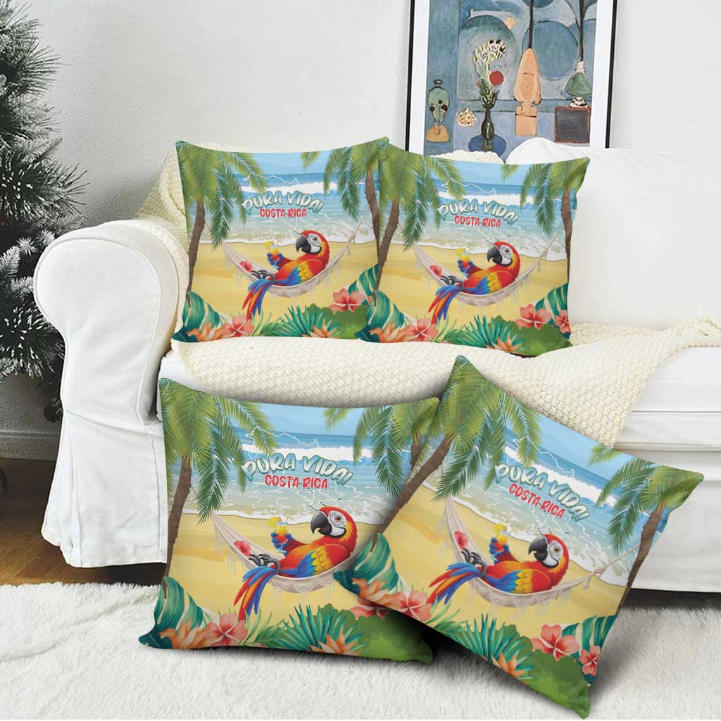 Pura Vida Costa Rica Pillow Cover Chilling Scarlet Macaw Tropical Vibes - Wonder Print Shop
