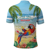 Pura Vida Costa Rica Polo Shirt Chilling Scarlet Macaw Tropical Vibes - Wonder Print Shop