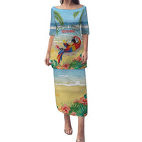 Pura Vida Costa Rica Puletasi Chilling Scarlet Macaw Tropical Vibes - Wonder Print Shop