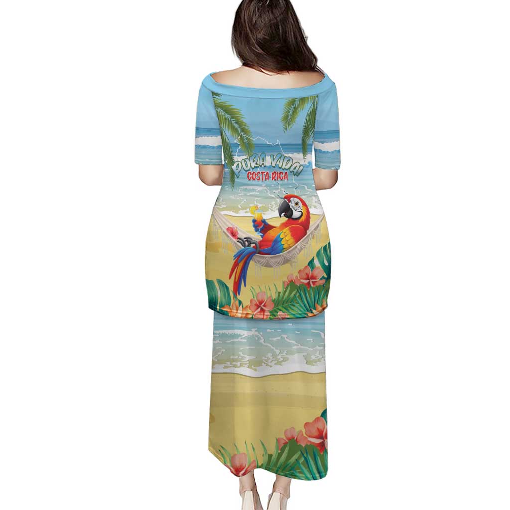 Pura Vida Costa Rica Puletasi Chilling Scarlet Macaw Tropical Vibes - Wonder Print Shop