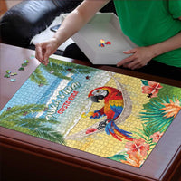 Pura Vida Costa Rica Puzzle Chilling Scarlet Macaw Tropical Vibes - Wonder Print Shop