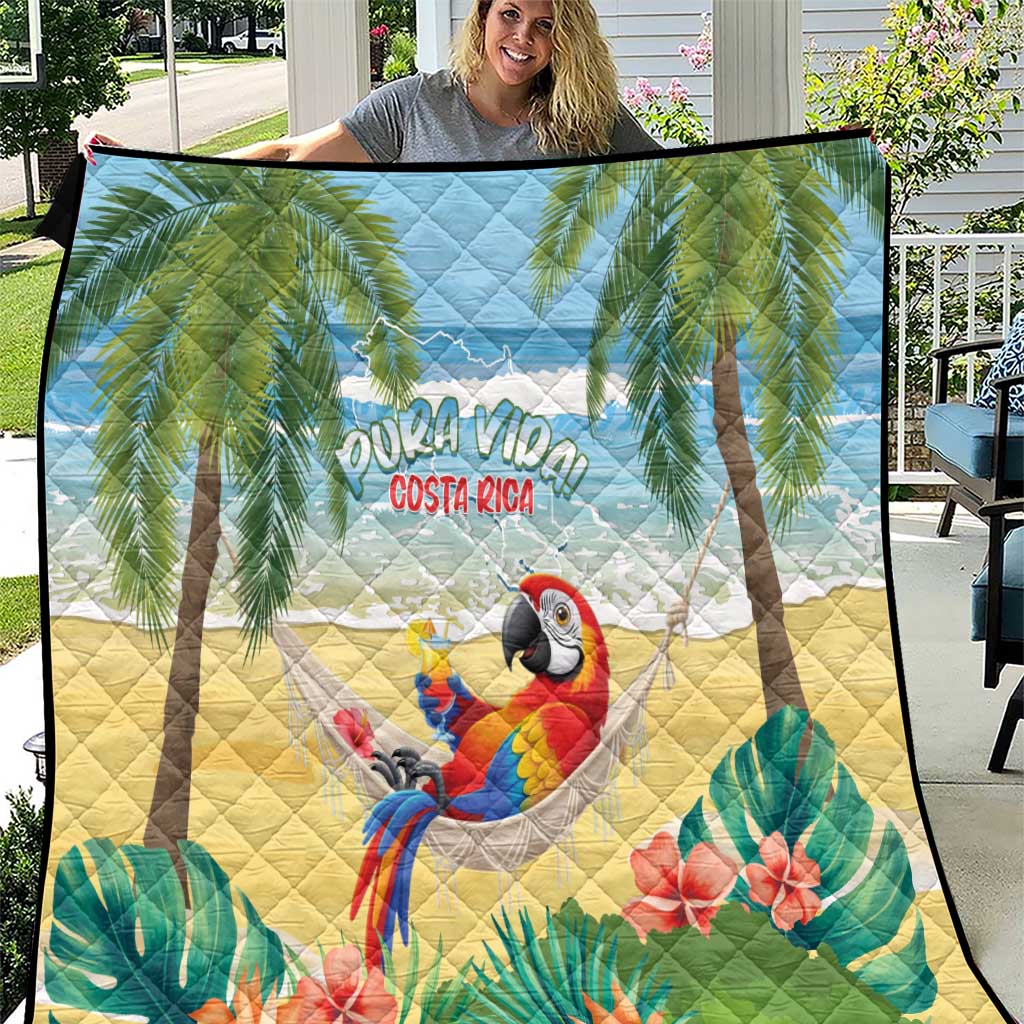 Pura Vida Costa Rica Quilt Chilling Scarlet Macaw Tropical Vibes - Wonder Print Shop