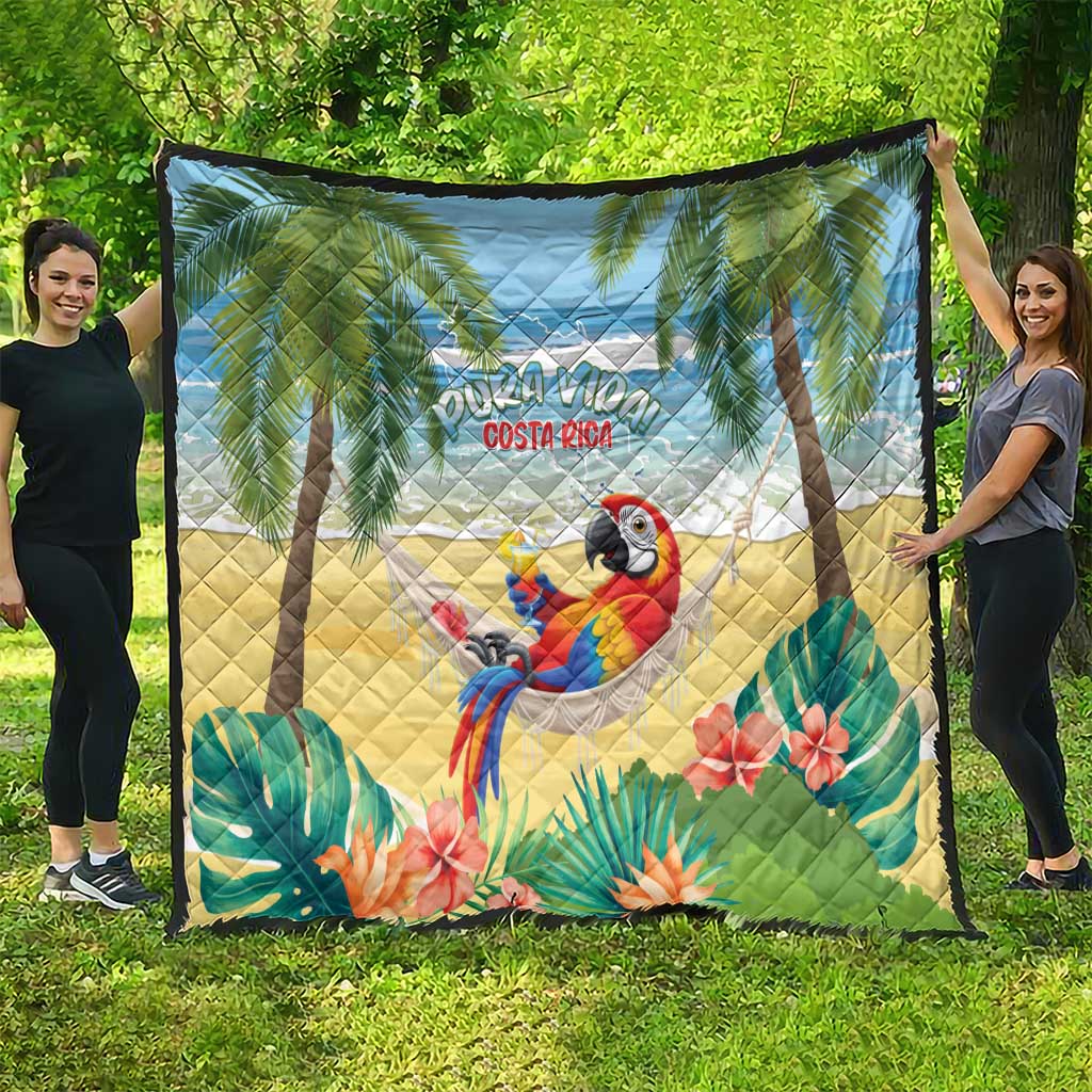 Pura Vida Costa Rica Quilt Chilling Scarlet Macaw Tropical Vibes - Wonder Print Shop