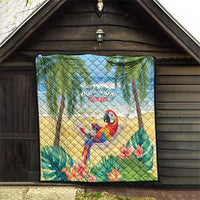 Pura Vida Costa Rica Quilt Chilling Scarlet Macaw Tropical Vibes - Wonder Print Shop