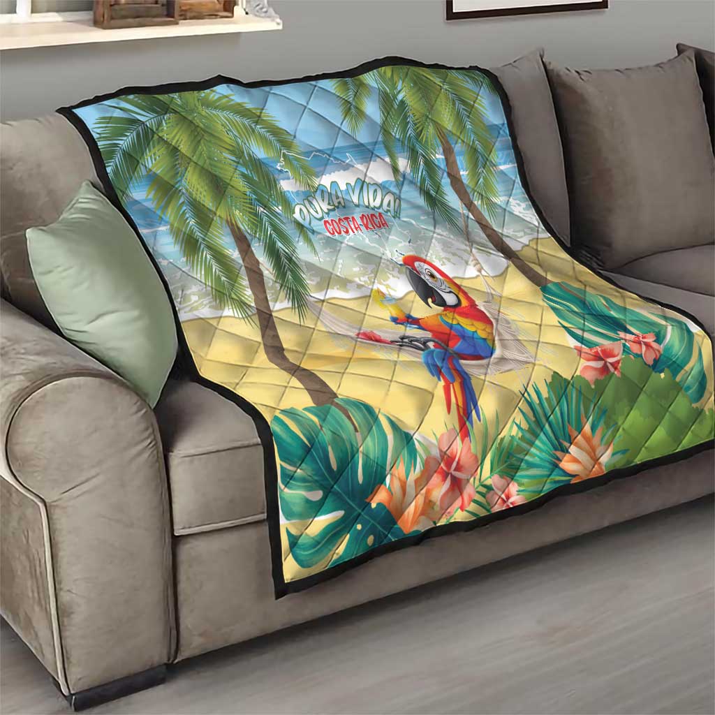 Pura Vida Costa Rica Quilt Chilling Scarlet Macaw Tropical Vibes - Wonder Print Shop