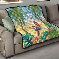 Pura Vida Costa Rica Quilt Chilling Scarlet Macaw Tropical Vibes - Wonder Print Shop