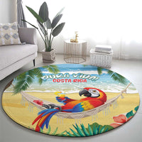 Pura Vida Costa Rica Round Carpet Chilling Scarlet Macaw Tropical Vibes - Wonder Print Shop