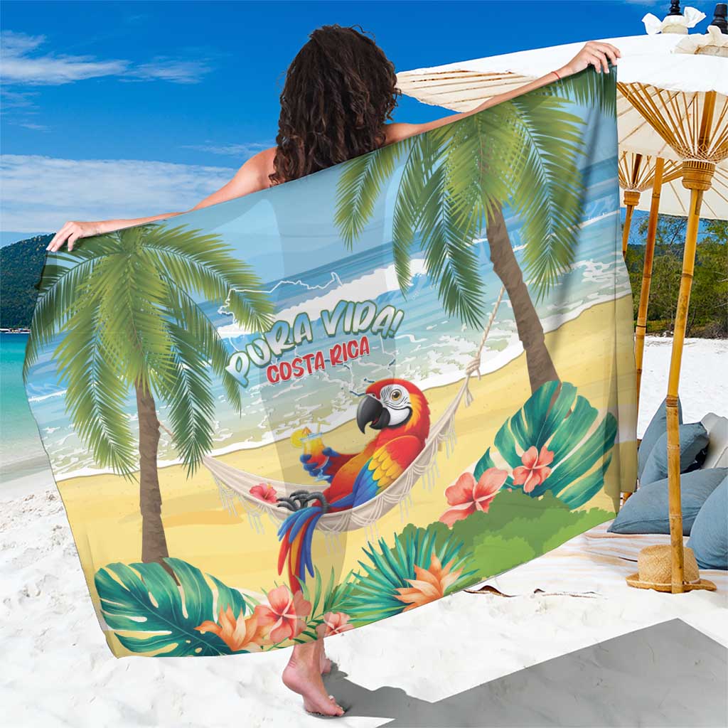 Pura Vida Costa Rica Sarong Chilling Scarlet Macaw Tropical Vibes - Wonder Print Shop