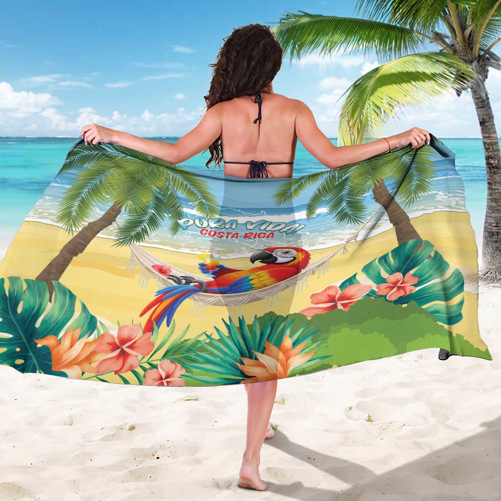 Pura Vida Costa Rica Sarong Chilling Scarlet Macaw Tropical Vibes - Wonder Print Shop