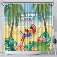 Pura Vida Costa Rica Shower Curtain Chilling Scarlet Macaw Tropical Vibes - Wonder Print Shop