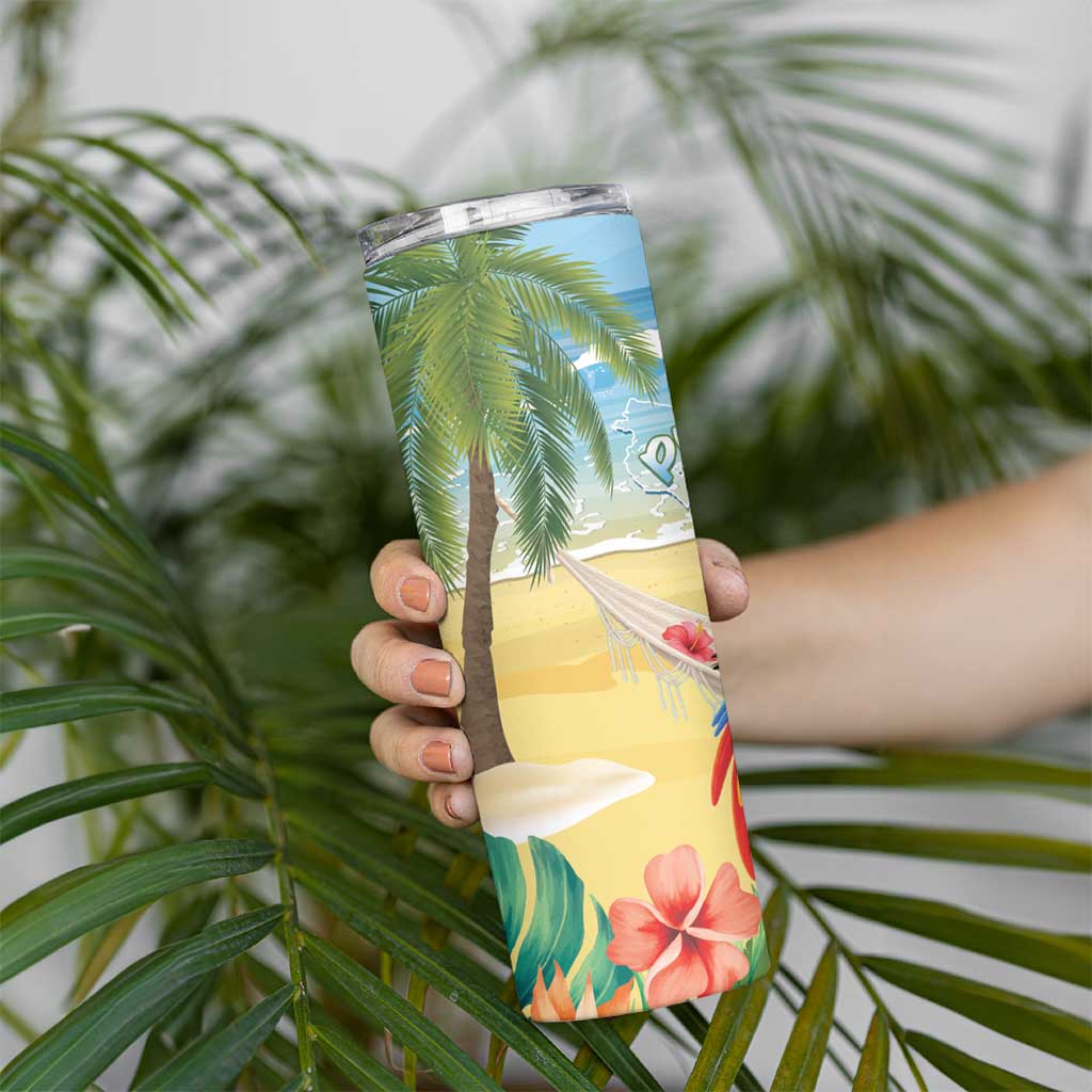 Pura Vida Costa Rica Skinny Tumbler Chilling Scarlet Macaw Tropical Vibes - Wonder Print Shop