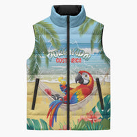 Pura Vida Costa Rica Sleeveless Puffer Jacket Chilling Scarlet Macaw Tropical Vibes - Wonder Print Shop