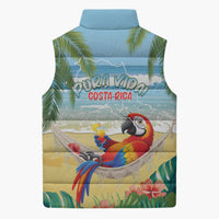 Pura Vida Costa Rica Sleeveless Puffer Jacket Chilling Scarlet Macaw Tropical Vibes - Wonder Print Shop
