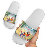 Pura Vida Costa Rica Slide Sandals Chilling Scarlet Macaw Tropical Vibes - Wonder Print Shop
