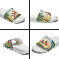 Pura Vida Costa Rica Slide Sandals Chilling Scarlet Macaw Tropical Vibes - Wonder Print Shop