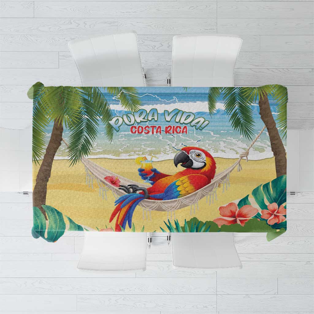Pura Vida Costa Rica Tablecloth Chilling Scarlet Macaw Tropical Vibes - Wonder Print Shop