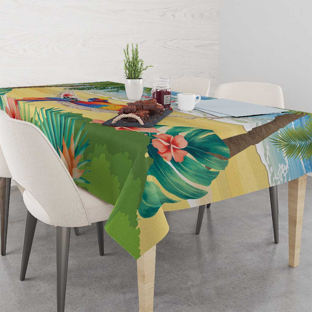 Pura Vida Costa Rica Tablecloth Chilling Scarlet Macaw Tropical Vibes - Wonder Print Shop