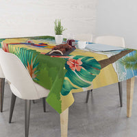 Pura Vida Costa Rica Tablecloth Chilling Scarlet Macaw Tropical Vibes - Wonder Print Shop