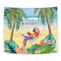 Pura Vida Costa Rica Tapestry Chilling Scarlet Macaw Tropical Vibes - Wonder Print Shop