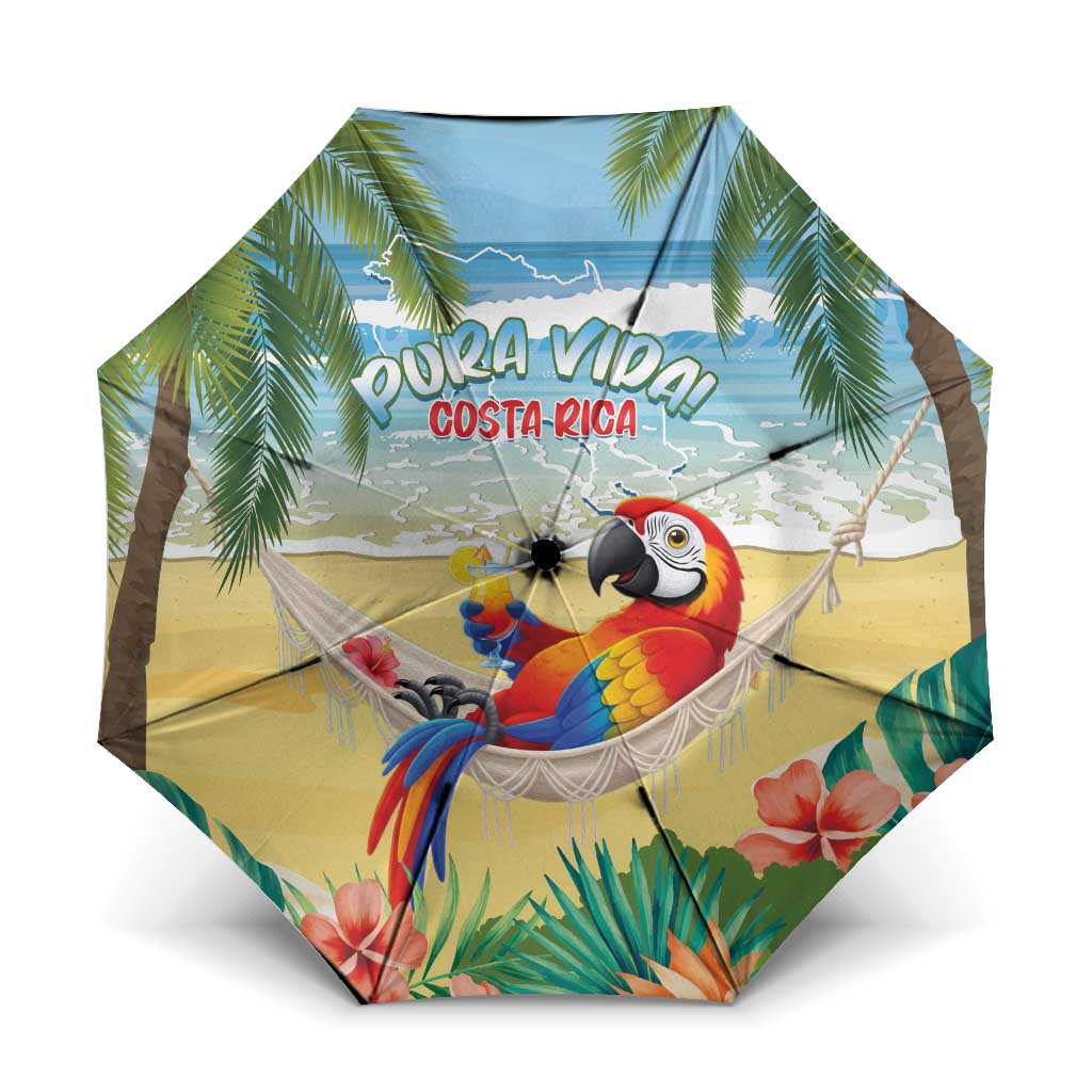 Pura Vida Costa Rica Umbrella Chilling Scarlet Macaw Tropical Vibes - Wonder Print Shop