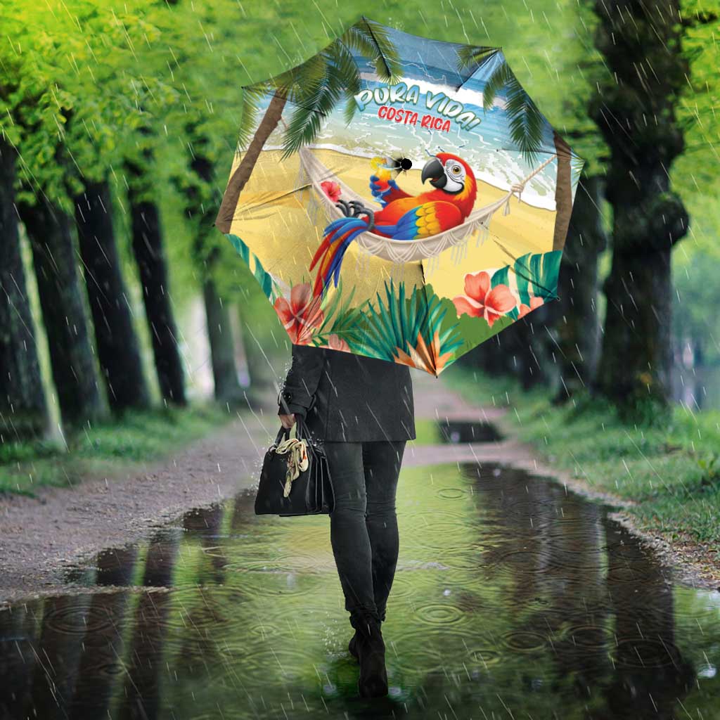 Pura Vida Costa Rica Umbrella Chilling Scarlet Macaw Tropical Vibes - Wonder Print Shop