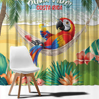 Pura Vida Costa Rica Window Curtain Chilling Scarlet Macaw Tropical Vibes - Wonder Print Shop