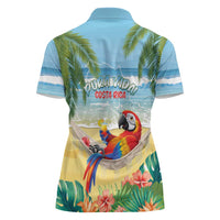 Pura Vida Costa Rica Women Polo Shirt Chilling Scarlet Macaw Tropical Vibes - Wonder Print Shop