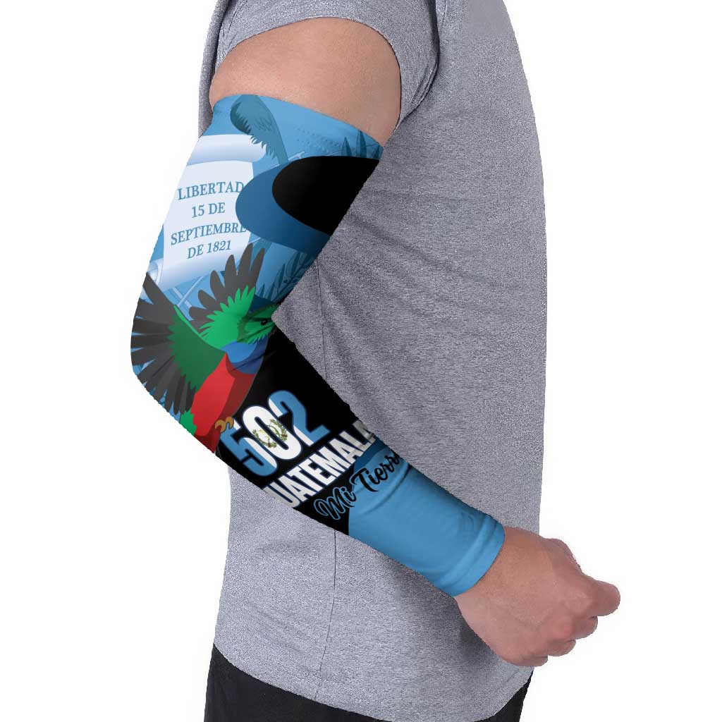 Guatemala Independence Day Arm Sleeves 502 Mi Tierra Resplendent Quetzal - Wonder Print Shop