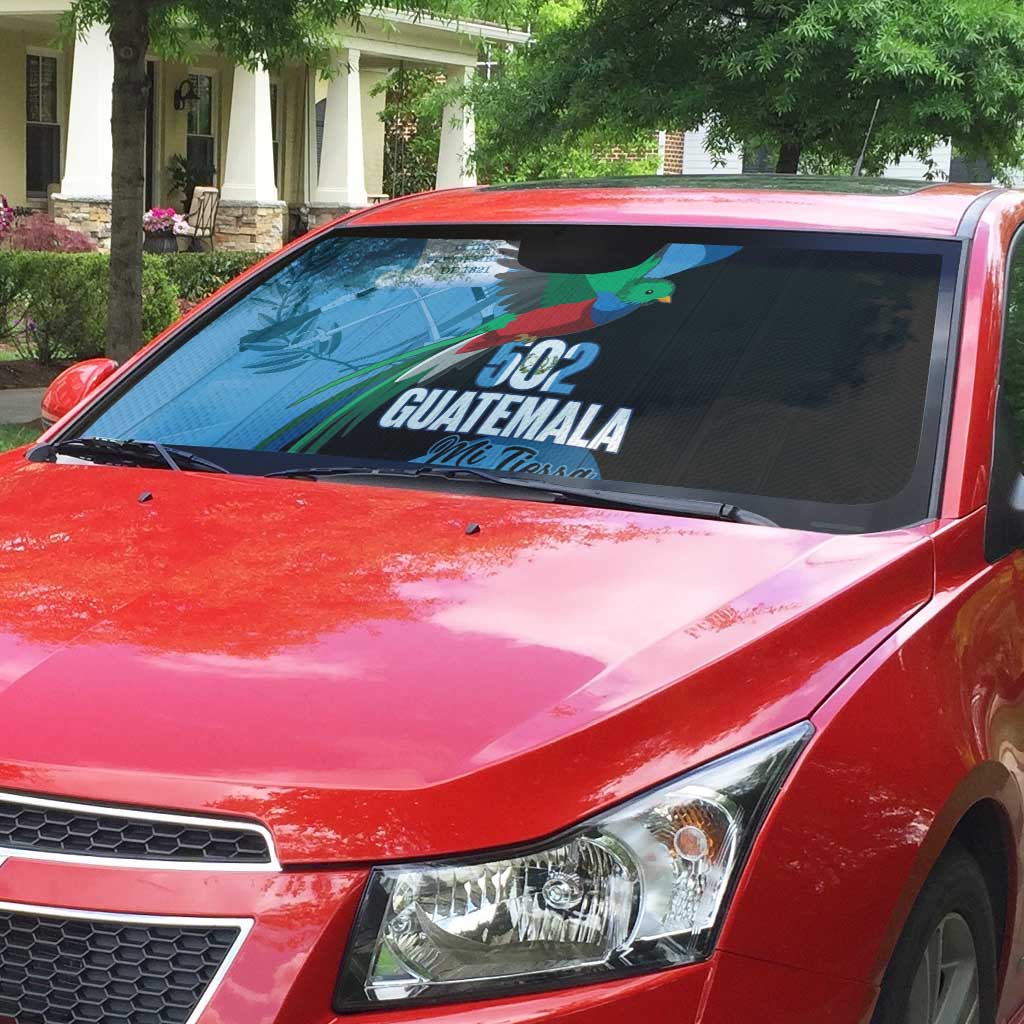 Guatemala Independence Day Auto Sun Shade 502 Mi Tierra Resplendent Quetzal - Wonder Print Shop