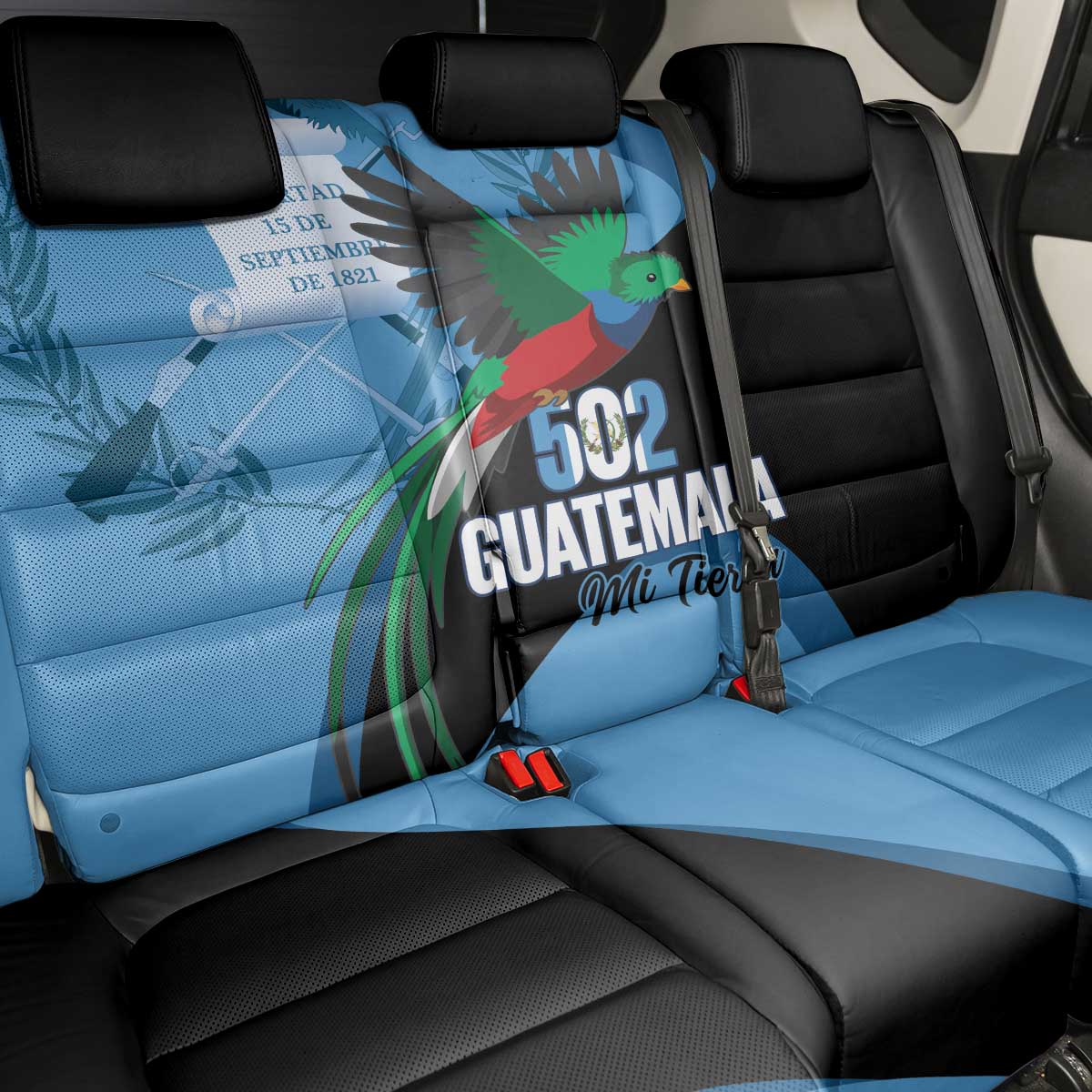 Guatemala Independence Day Back Car Seat Cover 502 Mi Tierra Resplendent Quetzal - Wonder Print Shop