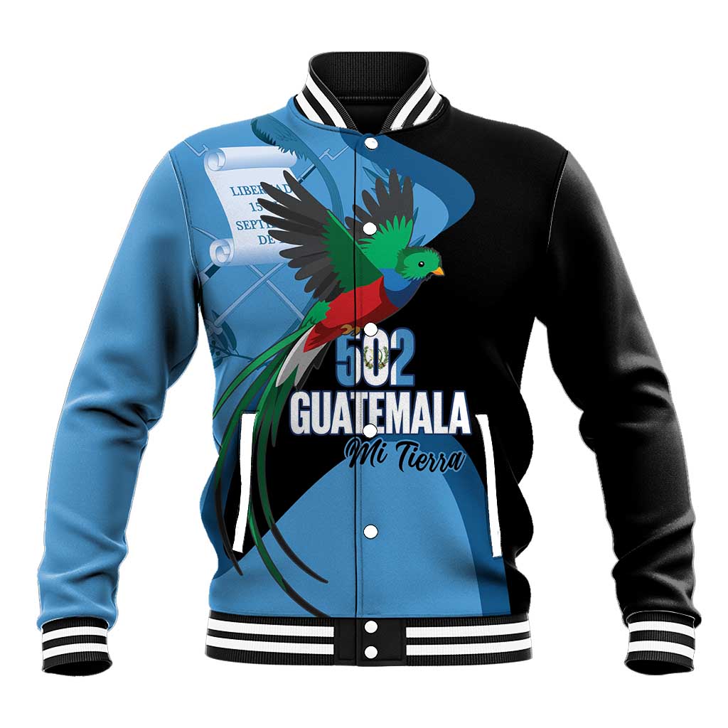Guatemala Independence Day Baseball Jacket 502 Mi Tierra Resplendent Quetzal - Wonder Print Shop